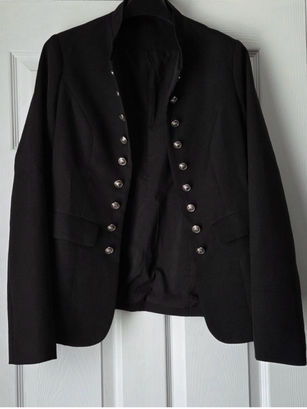 Women’s Black Military-Style Button Jacket